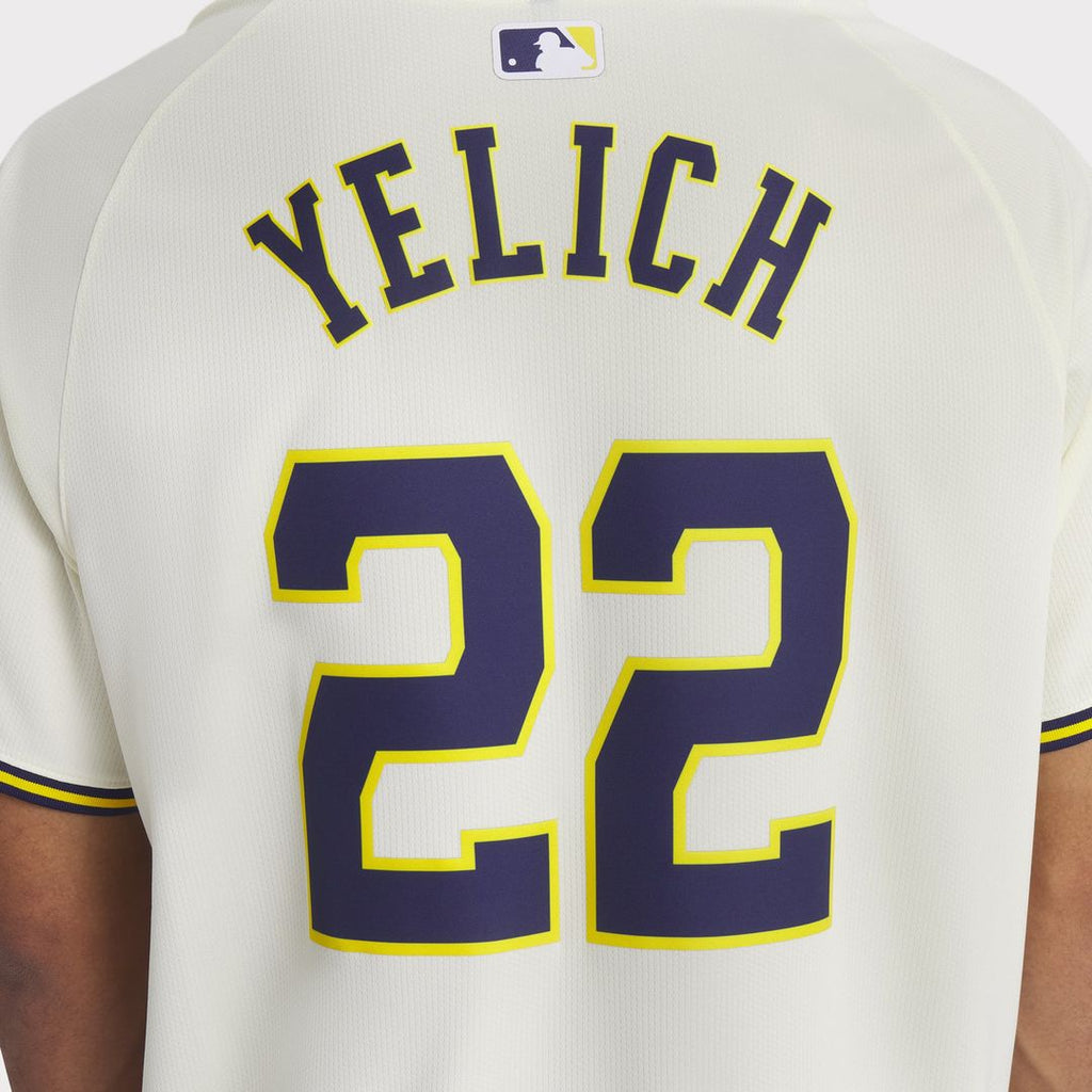 Milwaukee Brewers Nike Christian Yelich Home Limited Baseball Jersey - Cream