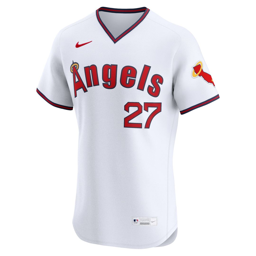 Los Angeles Angels Nike Mike Trout Alternate 2 Elite Baseball Jersey - White
