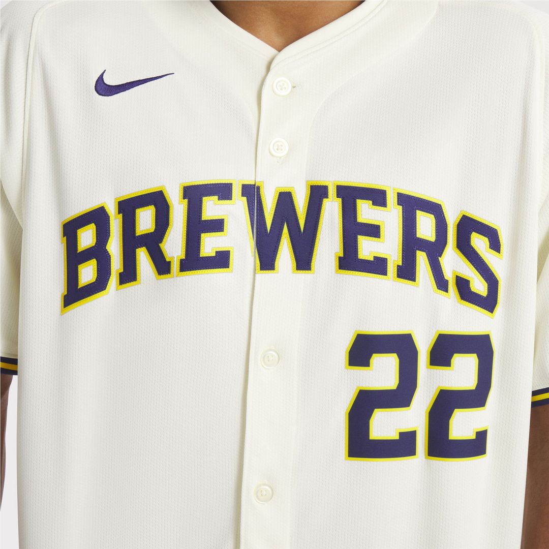 Milwaukee Brewers Nike Christian Yelich Home Limited Baseball Jersey - Cream