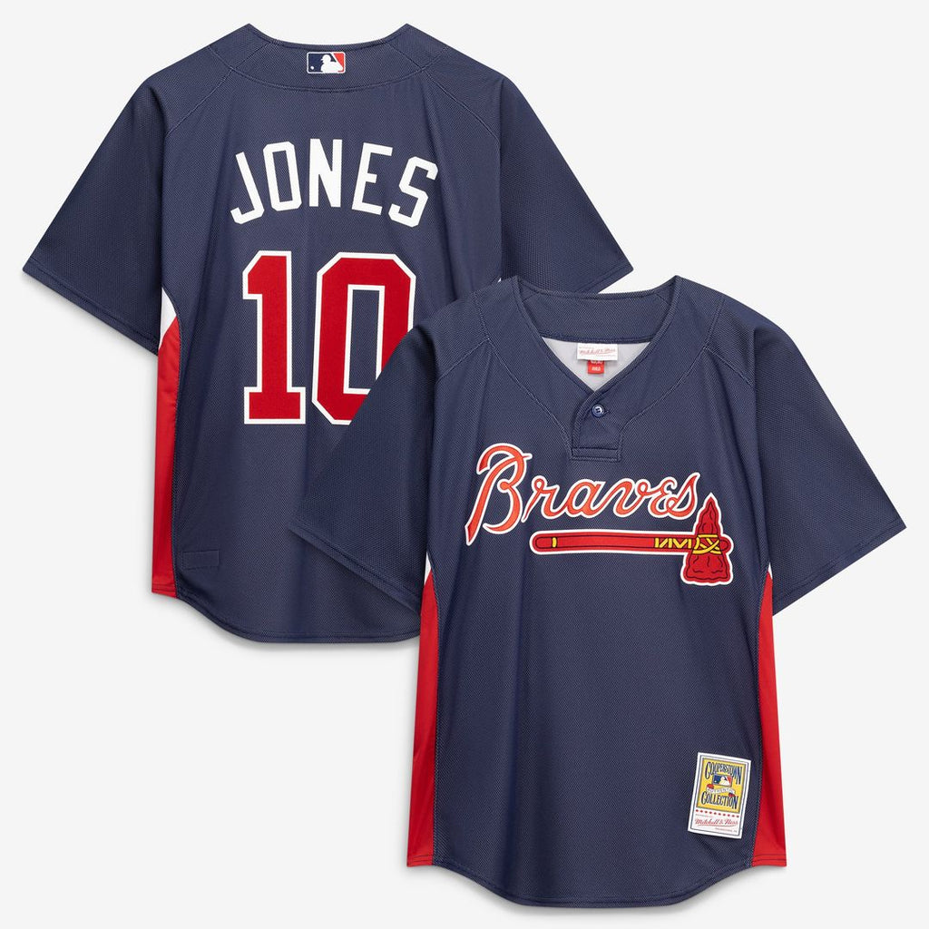 Atlanta Braves Mitchell & Ness Chipper Jones Authentic Batting Practice Baseball Jersey - Navy