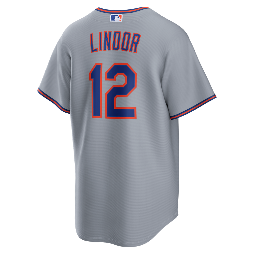 New York Mets Nike Francisco Lindor Road Replica Baseball Jersey - Gray