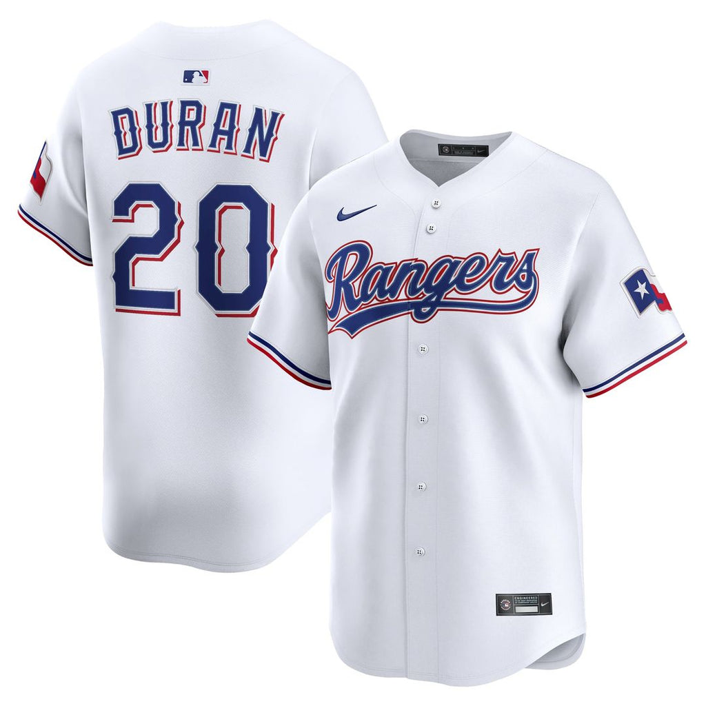 Texas Rangers Nike Ezequiel Duran Home Limited Baseball Jersey - White