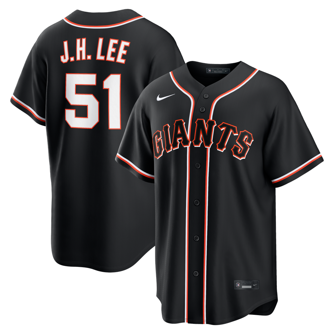 San Francisco Giants Nike Jung Hoo Lee Fashion Replica Black Out Baseball Jersey