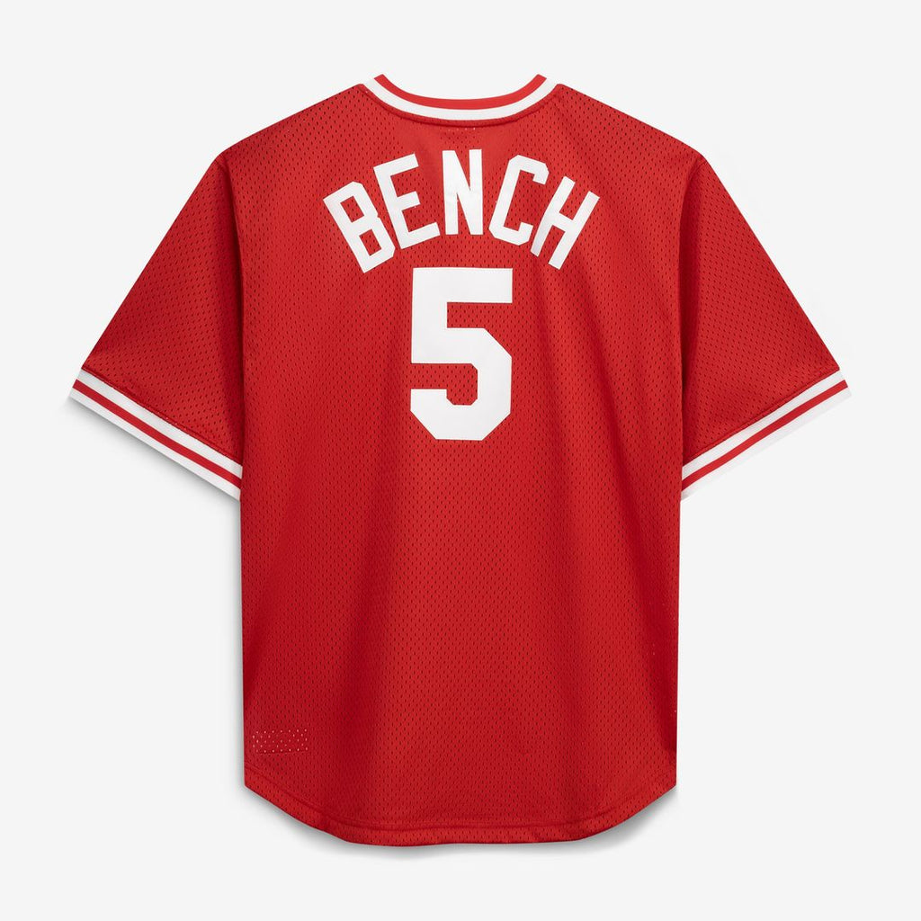 Cincinnati Reds Mitchell & Ness Johnny Bench Cooperstown Collection Big & Tall Mesh Batting Practice Baseball Jersey - Red
