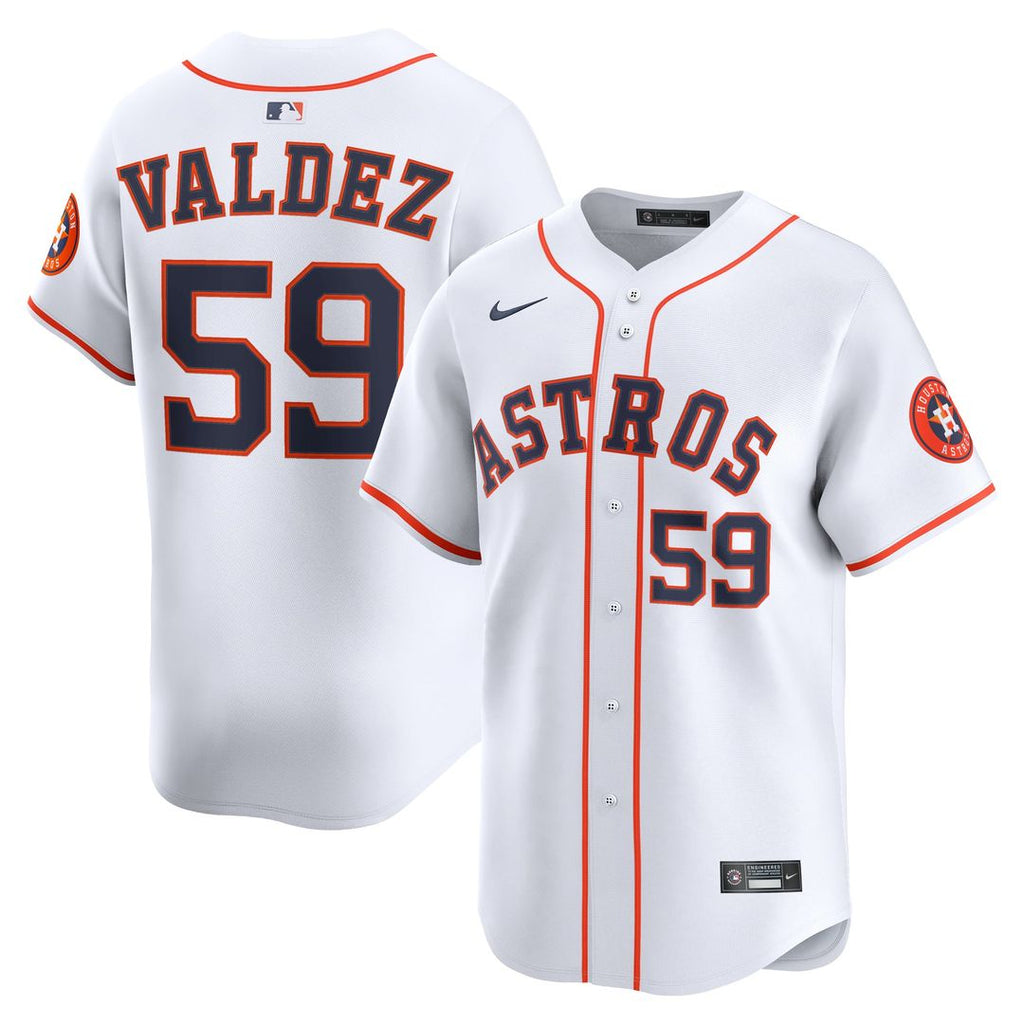 Houston Astros Nike Framber Valdez Home Limited Baseball Jersey - White
