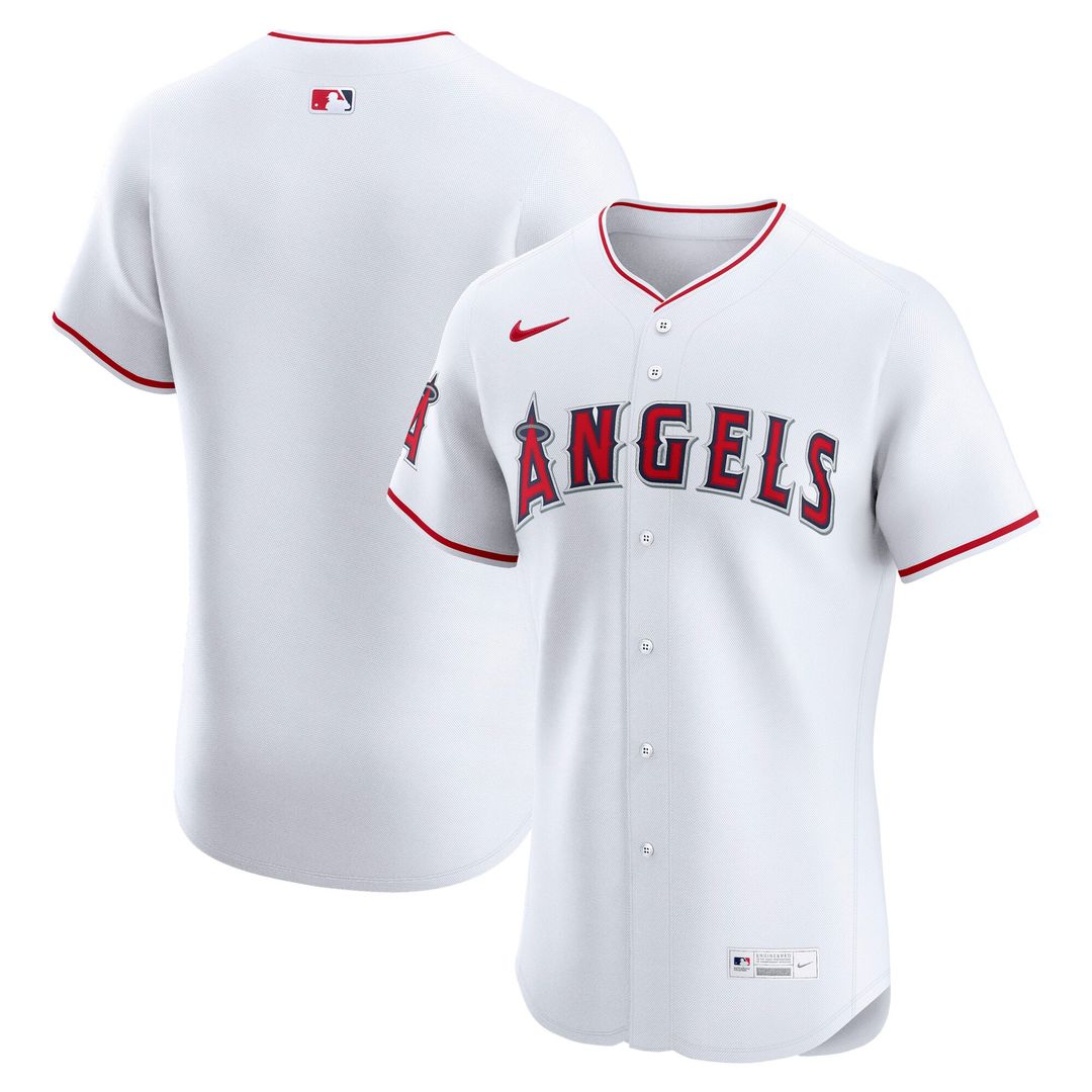 Los Angeles Angels Nike Home Elite Baseball Jersey - White