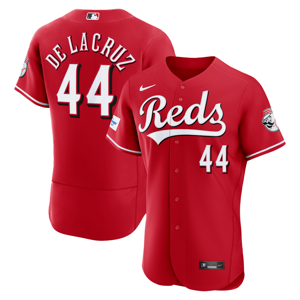 Cincinnati Reds Nike Elly De La Cruz Alternate Authentic Sponsor Patch Baseball Jersey - Red