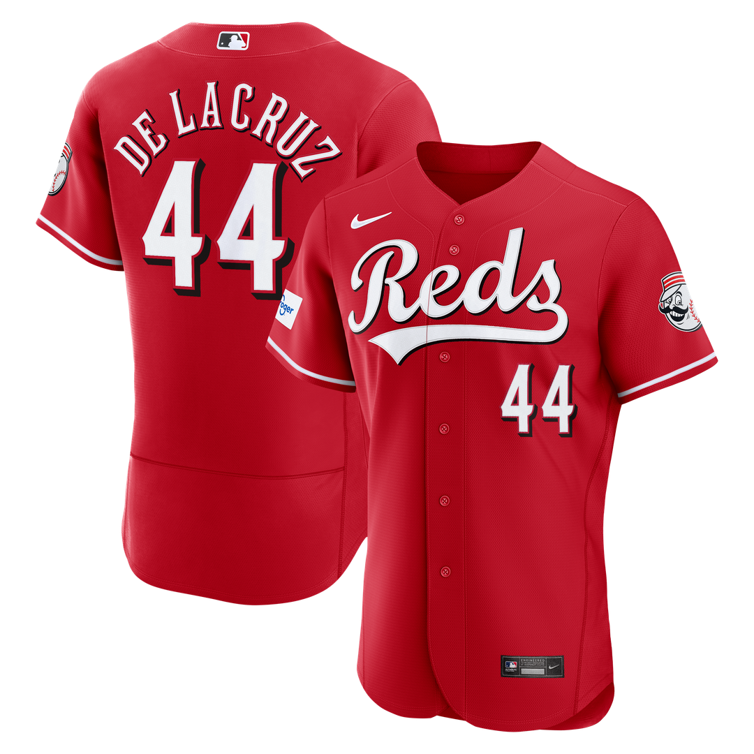 Cincinnati Reds Nike Elly De La Cruz Alternate Authentic Sponsor Patch Baseball Jersey - Red