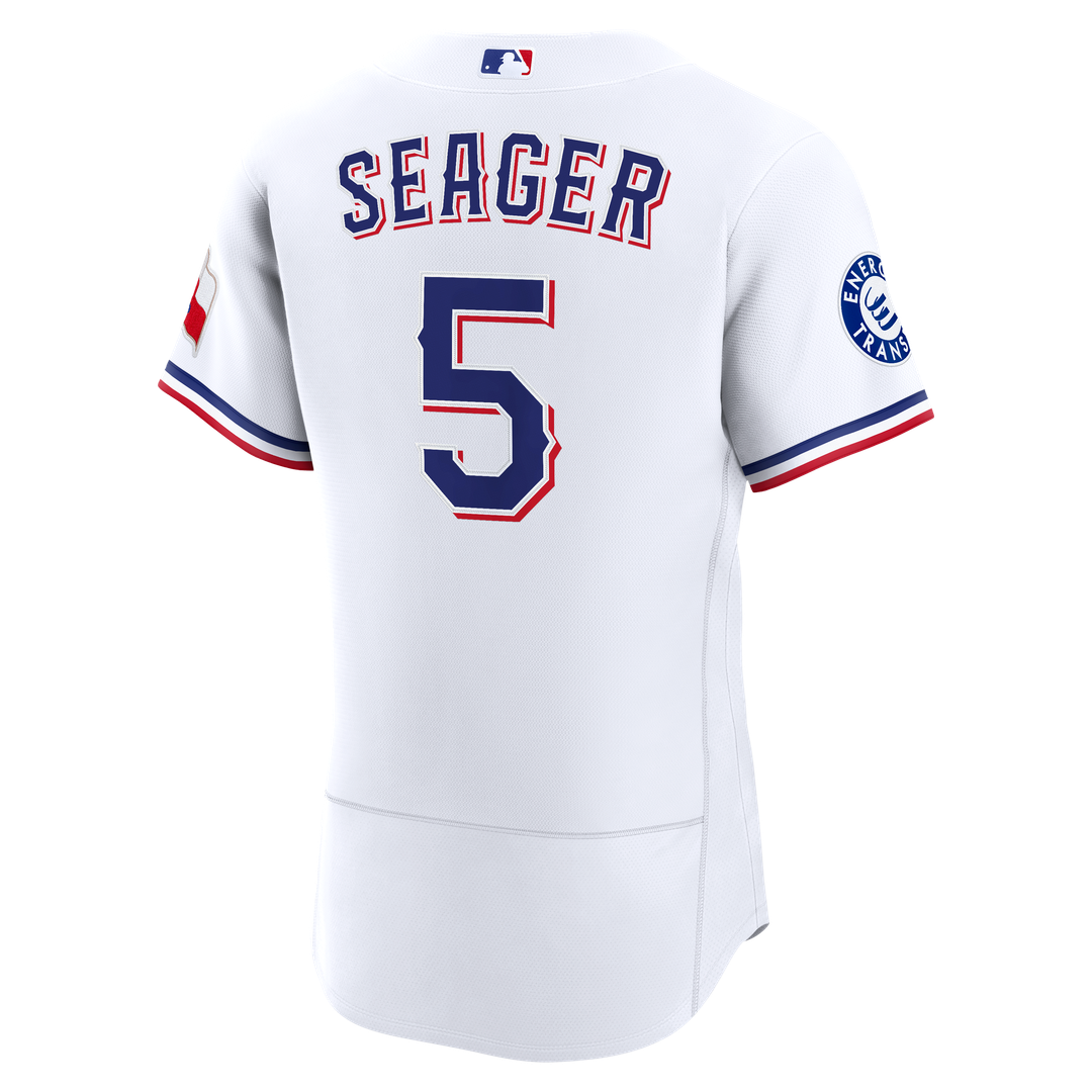Texas Rangers Nike Corey Seager Home Authentic Sponsor Patch Baseball Jersey - White