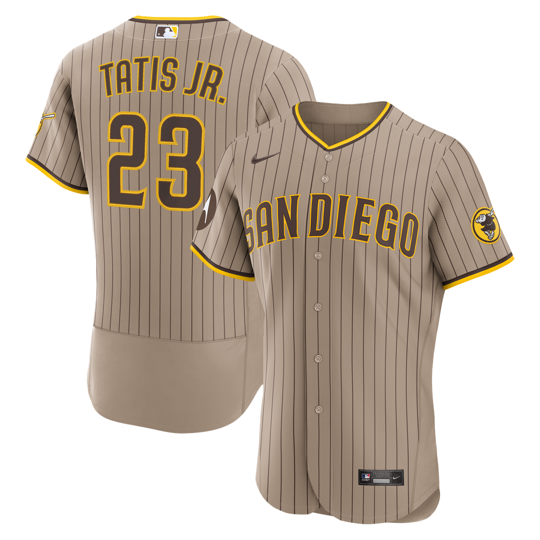 San Diego Padres Nike Fernando Tatis Jr. Alternate Authentic Sponsor Patch Baseball Jersey - Sand