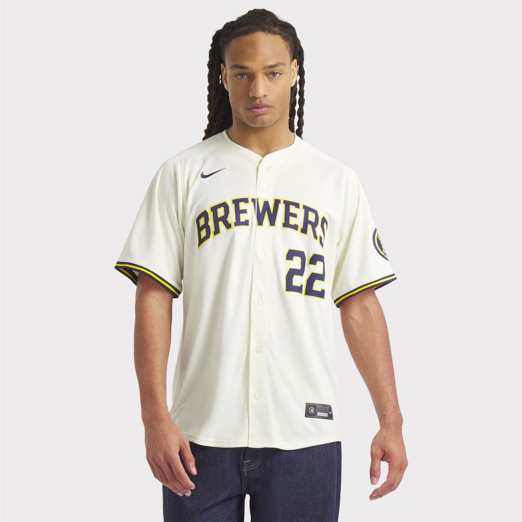 Milwaukee Brewers Nike Christian Yelich Home Limited Baseball Jersey - Cream
