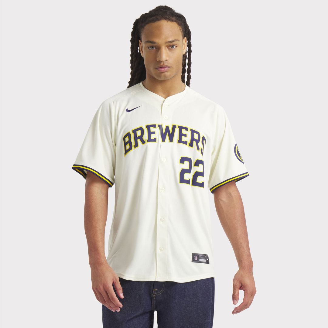 Milwaukee Brewers Nike Christian Yelich Home Limited Baseball Jersey - Cream