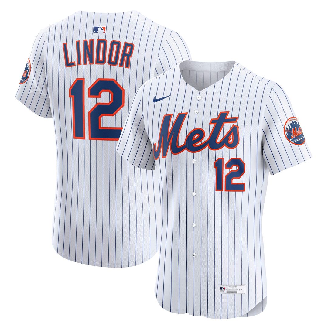 New York Mets Nike Francisco Lindor Home Elite Baseball Jersey - White