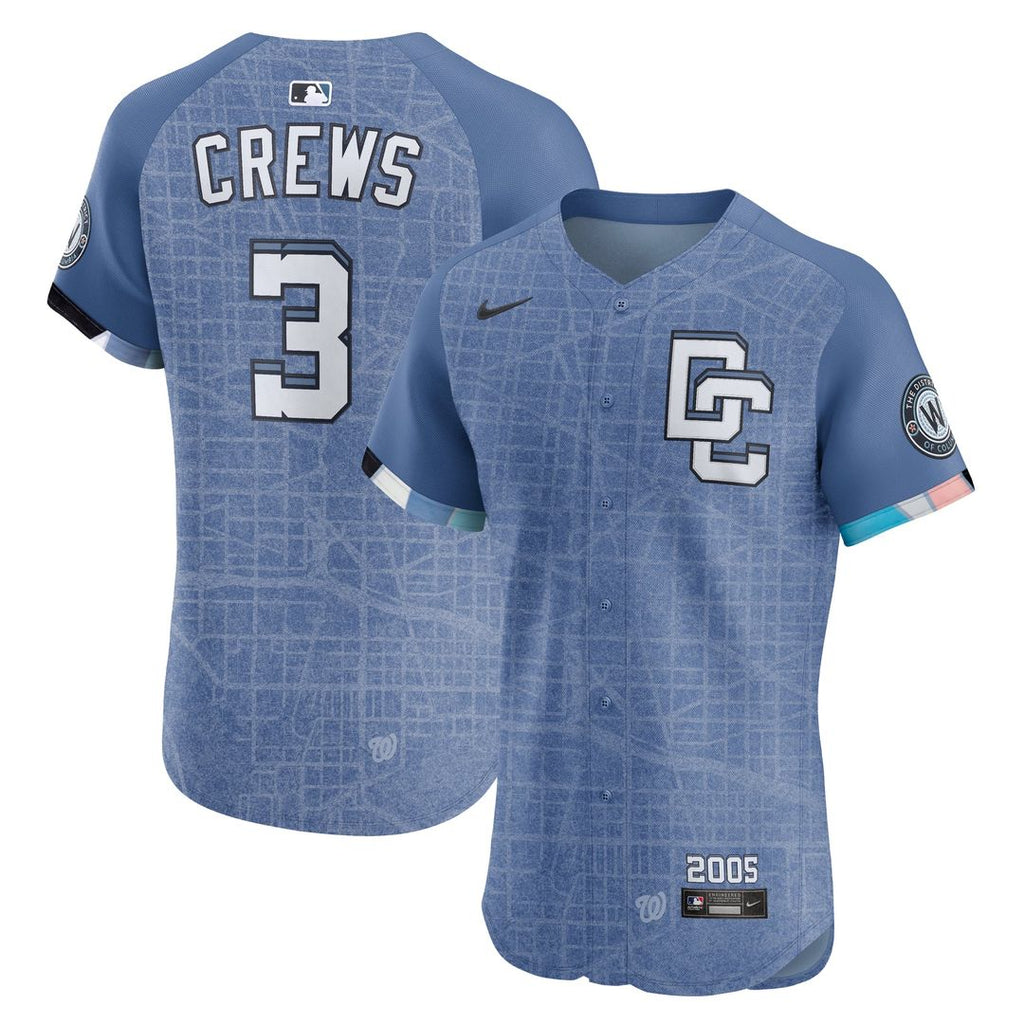 Washington Nationals Nike Dylan Crews 2025 City Connect Elite Baseball Jersey - Blue