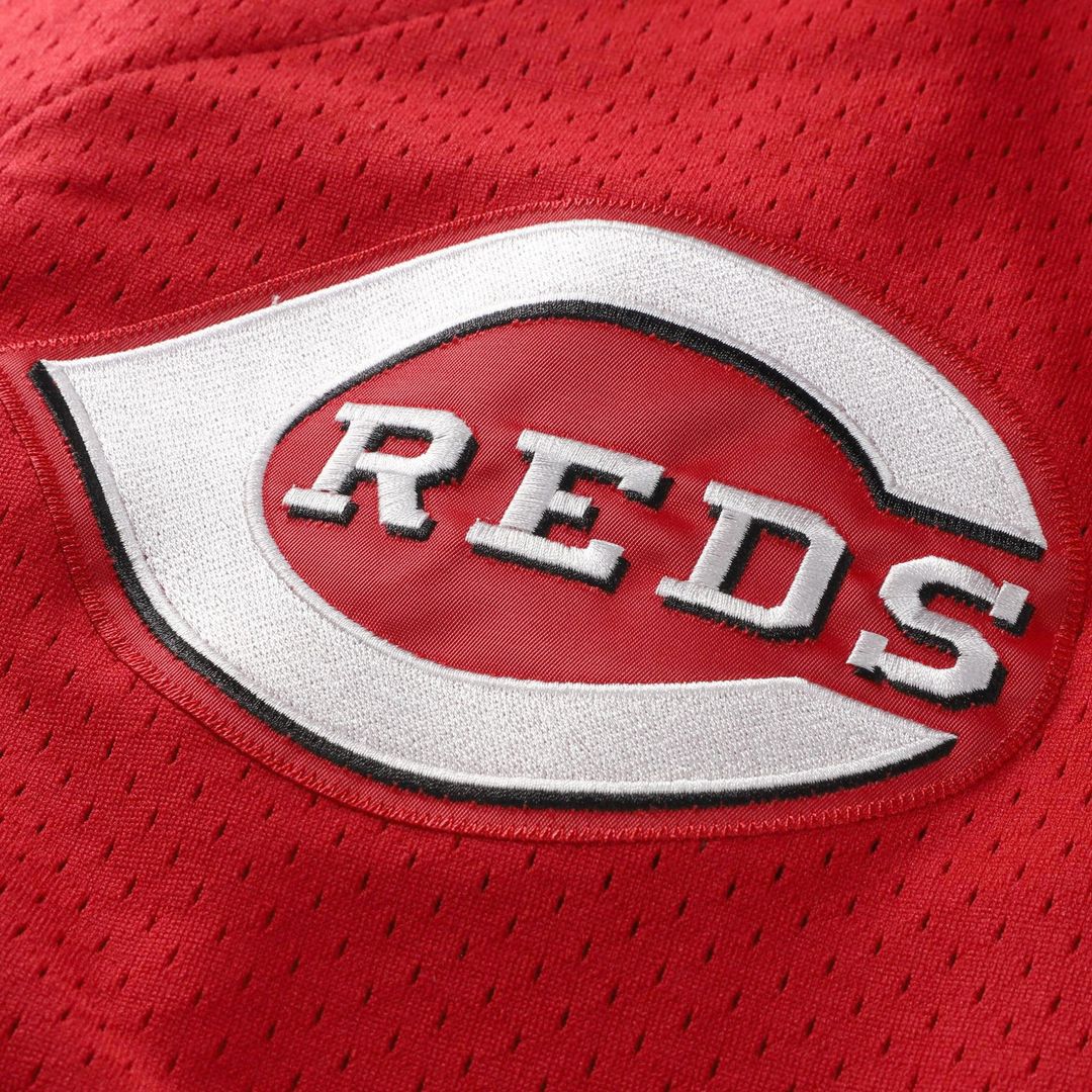 Cincinnati Reds Mitchell & Ness Barry Larkin Cooperstown Collection Mesh Batting Practice Button-Up Baseball Jersey - Black