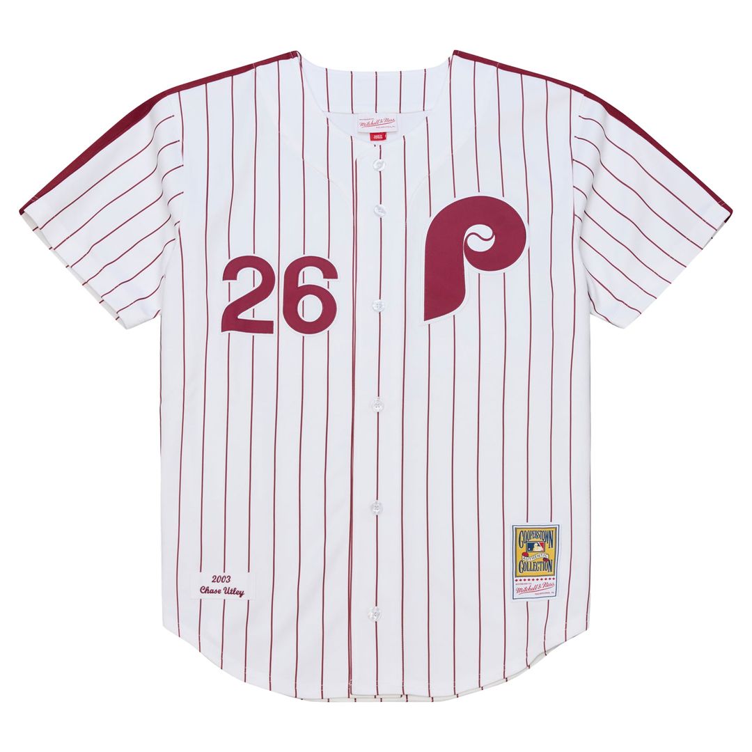 Philadelphia Phillies Mitchell & Ness Chase Utley 2003 Cooperstown Collection Authentic Baseball Jersey - White