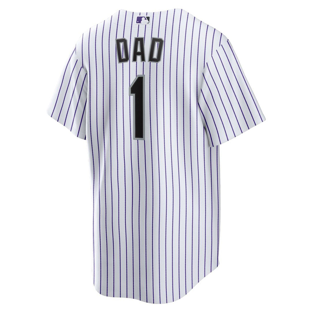 Colorado Rockies Nike #1 Dad Home Replica Baseball Jersey - White