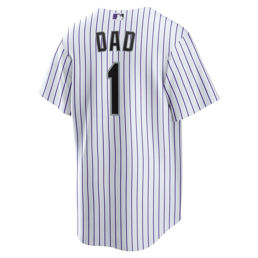 Colorado Rockies Nike #1 Dad Home Replica Baseball Jersey - White