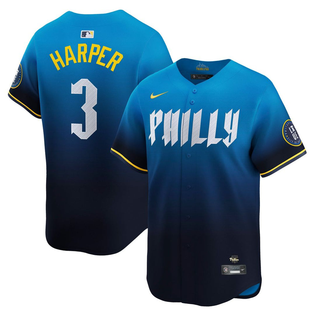 Philadelphia Phillies Nike Bryce Harper City Connect Limited Baseball Jersey - Blue