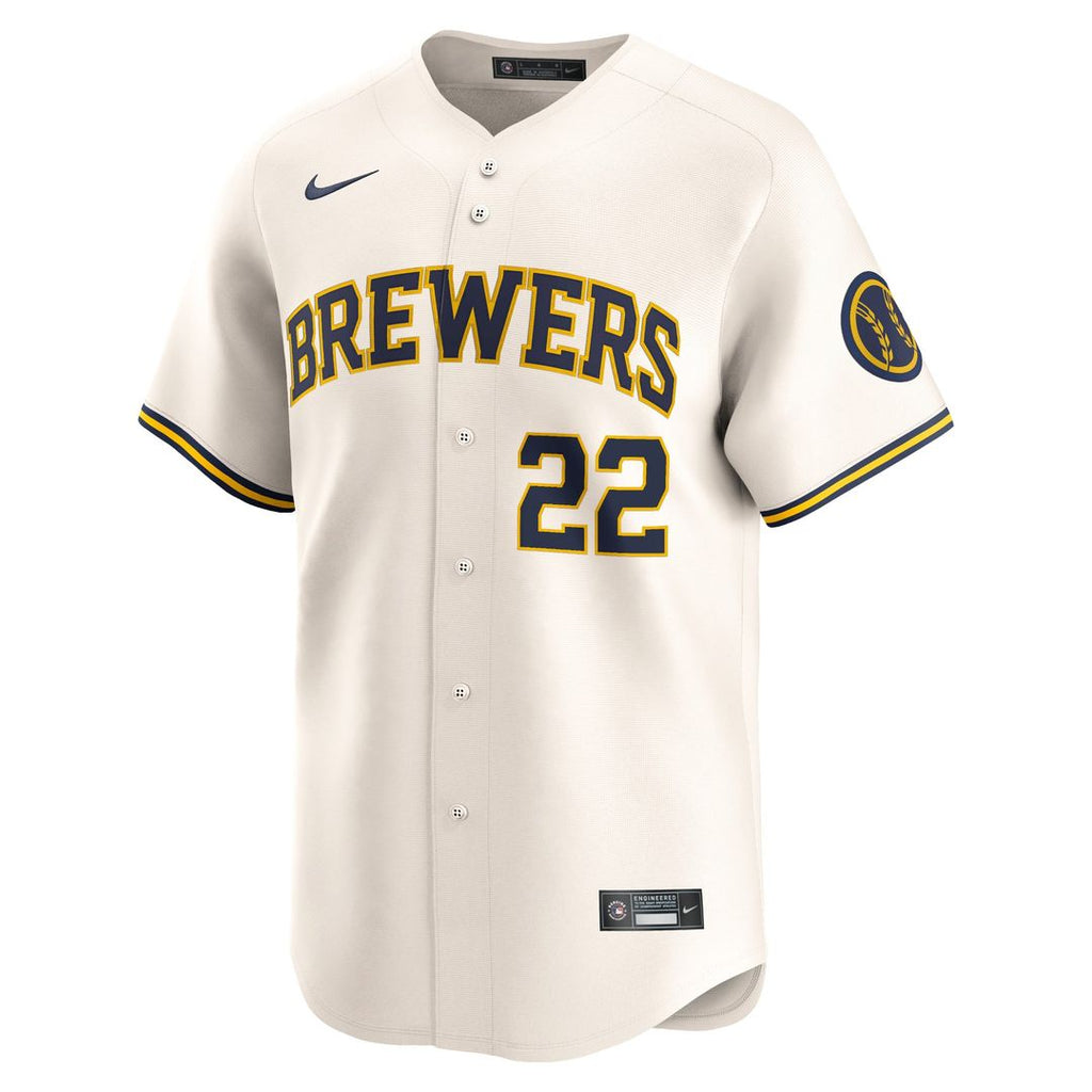 Milwaukee Brewers Nike Christian Yelich Home Limited Baseball Jersey - Cream