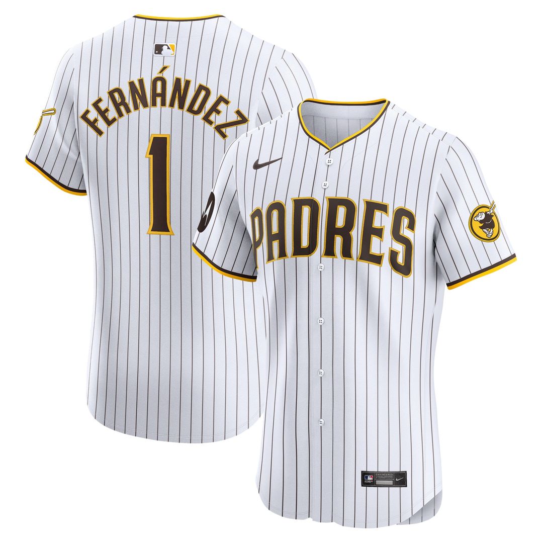 San Diego Padres Nike Tony Fernández Home Elite Sponsor Patch Baseball Jersey - White