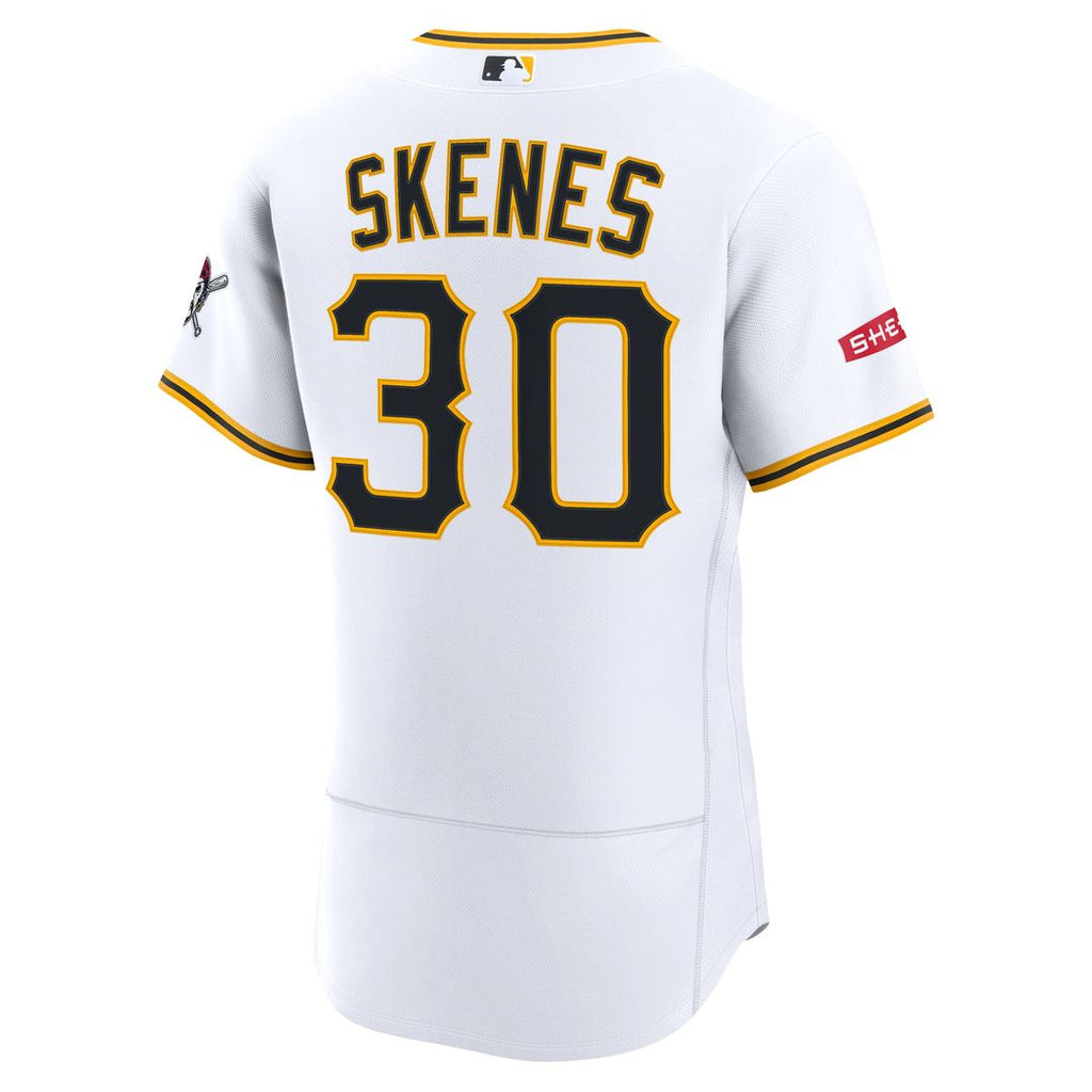 Pittsburgh Pirates Nike Paul Skenes Home Authentic Sponsor Patch Baseball Jersey - White