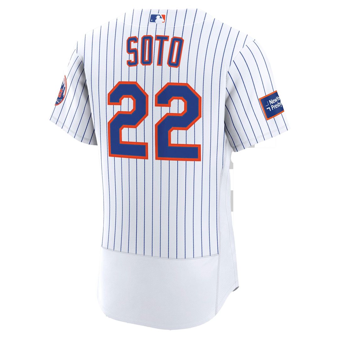 New York Mets Nike Juan Soto Home Authentic Sponsor Patch Baseball Jersey - White