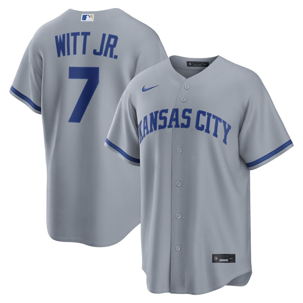Kansas City Royals Nike Bobby Witt Jr. Road Replica Baseball Jersey - Gray