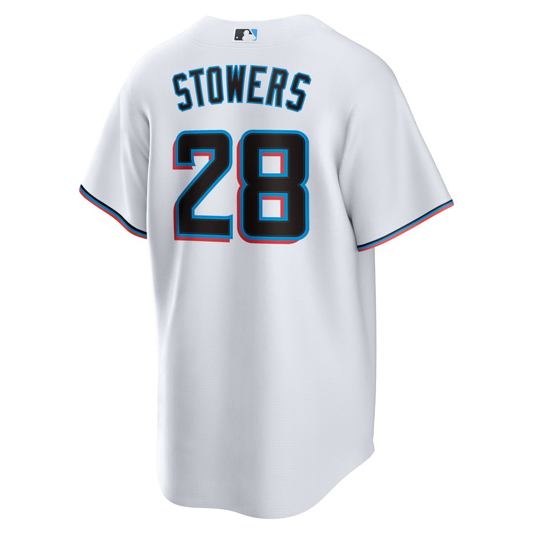 Miami Marlins Nike Kyle Stowers Home Replica Baseball Jersey - White