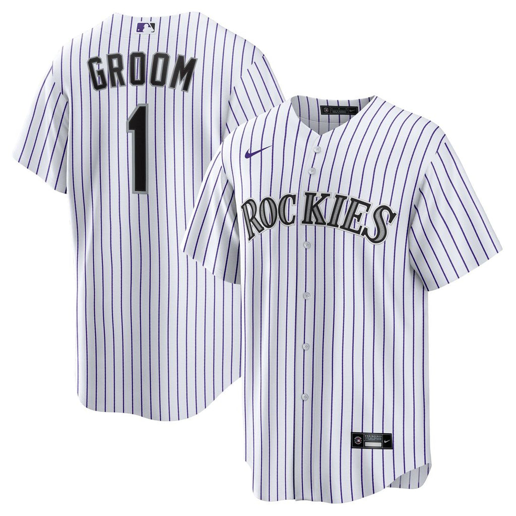 Colorado Rockies Nike #1 Groom Home Replica Baseball Jersey - White