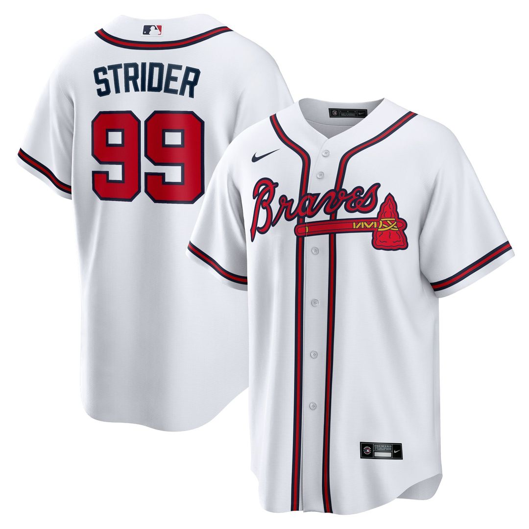 Atlanta Braves Nike Spencer Strider Replica Baseball Jersey - White