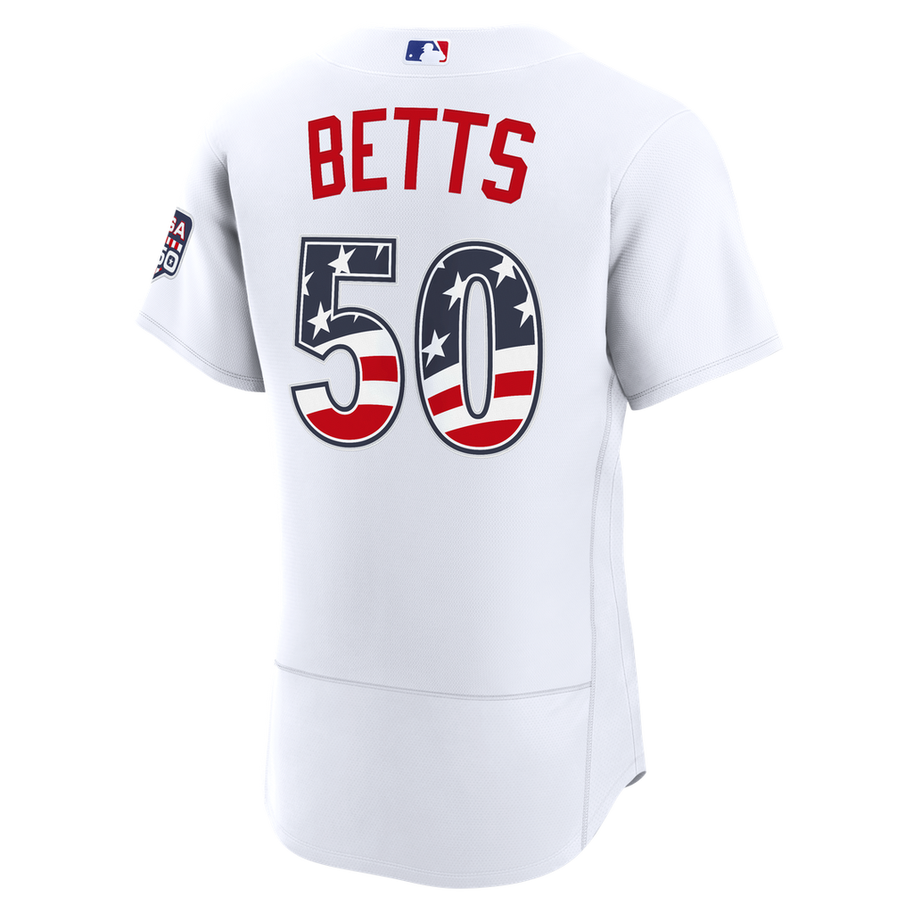Los Angeles Dodgers Nike Fourth of July Mookie Betts USA 250 Authentic Baseball Jersey - White