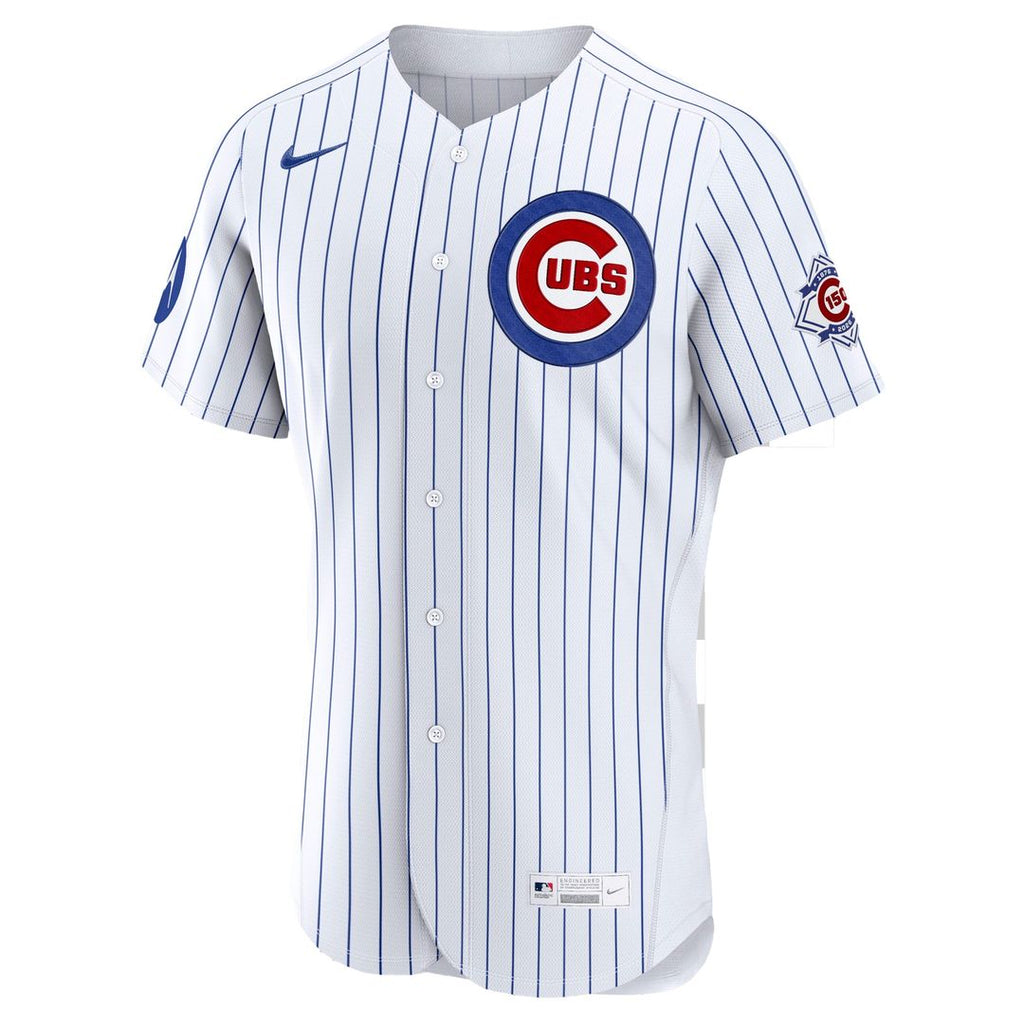 Chicago Cubs Nike Home Sponsor Patch Authentic Baseball Jersey - White