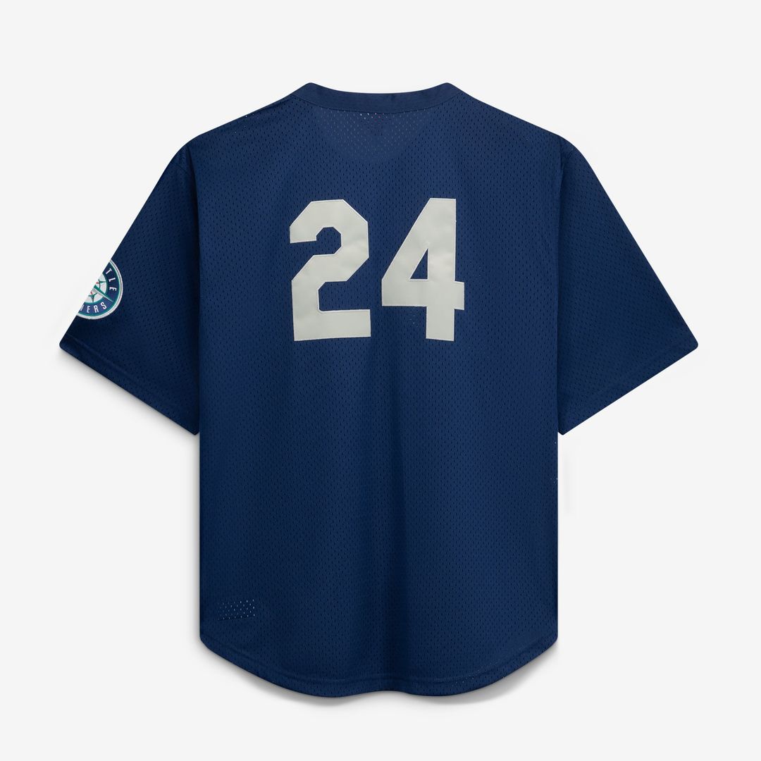 Seattle Mariners Mitchell & Ness Big & Tall Cooperstown Collection Mesh Batting Practice Baseball Jersey - Navy