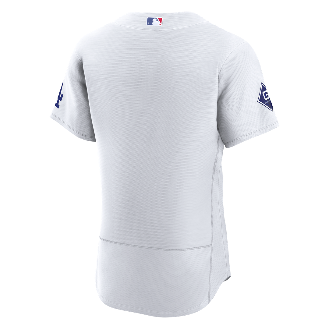 Los Angeles Dodgers Nike Home Sponsor Patch Authentic Baseball Jersey - White