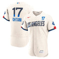 Los Angeles Dodgers Nike Shohei Ohtani City Connect Authentic Sponsor Patch Baseball Jersey - Cream