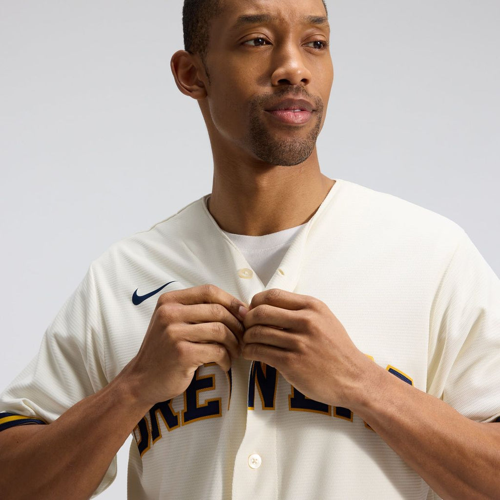 Milwaukee Brewers Nike Home Replica Team Baseball Jersey - Cream