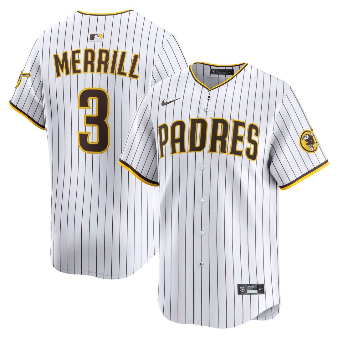 San Diego Padres Nike Jackson Merrill Road Limited Baseball Jersey - Brown