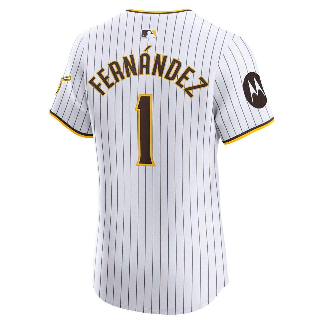 San Diego Padres Nike Tony Fernández Home Elite Sponsor Patch Baseball Jersey - White