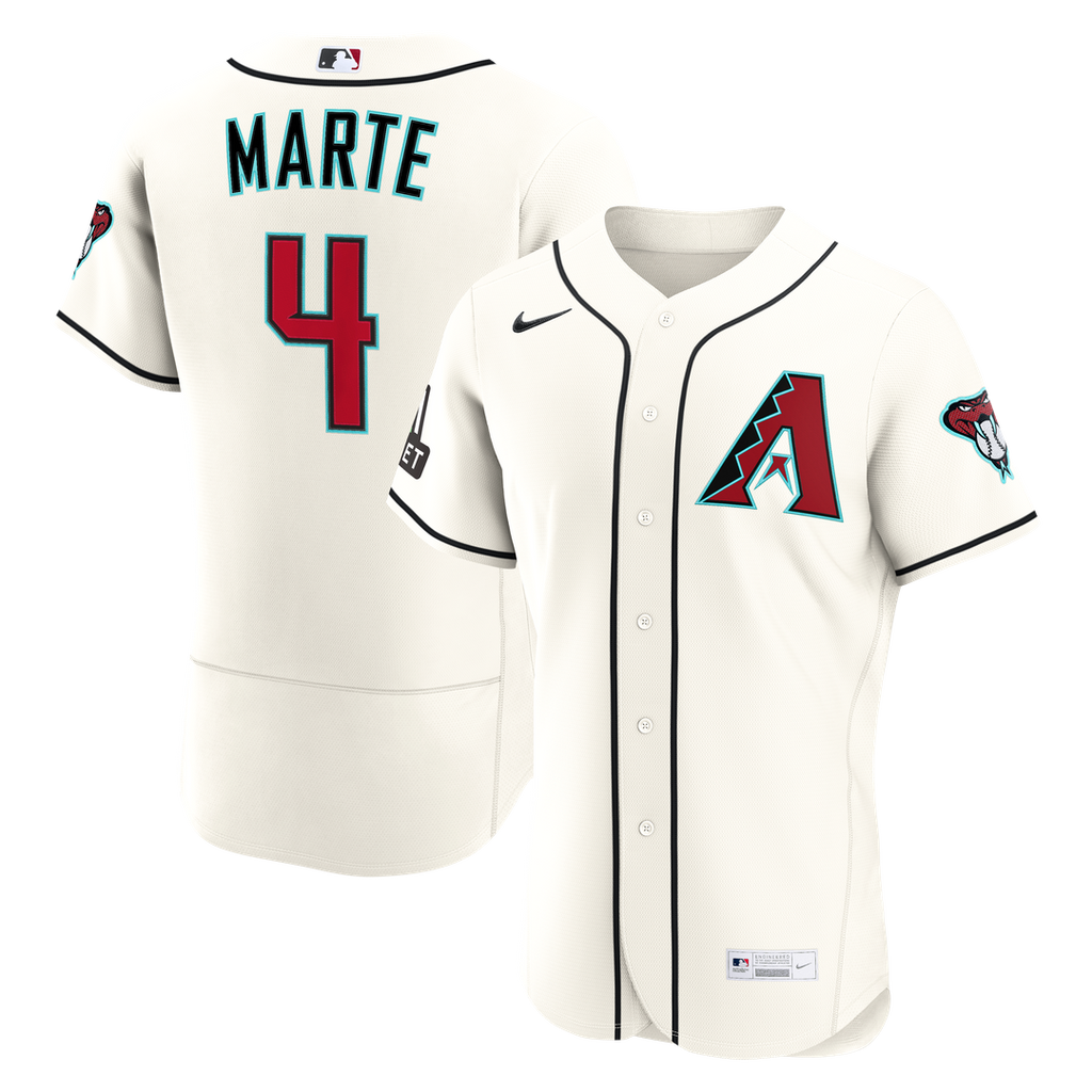 Arizona Diamondbacks Nike Ketel Marte Home Authentic Sponsor Patch Baseball Jersey - Cream