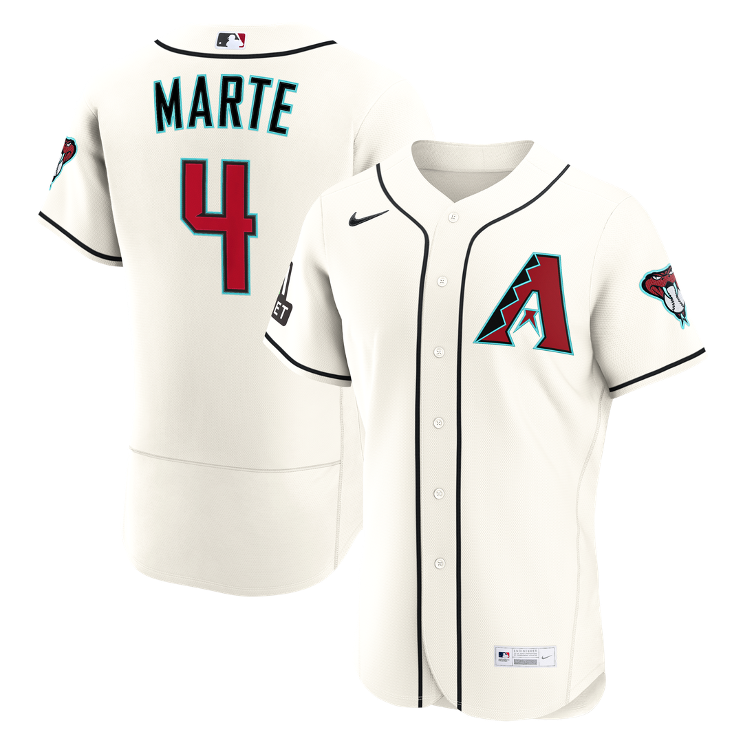 Arizona Diamondbacks Nike Ketel Marte Home Authentic Sponsor Patch Baseball Jersey - Cream