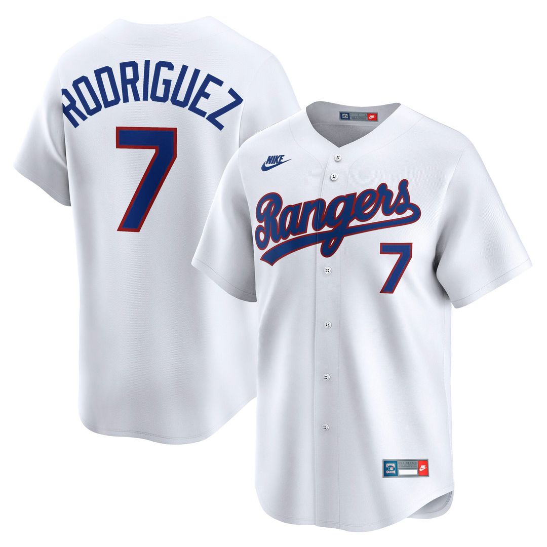Texas Rangers Nike Ivan Rodriguez Throwback Cooperstown Collection Limited Baseball Jersey - White