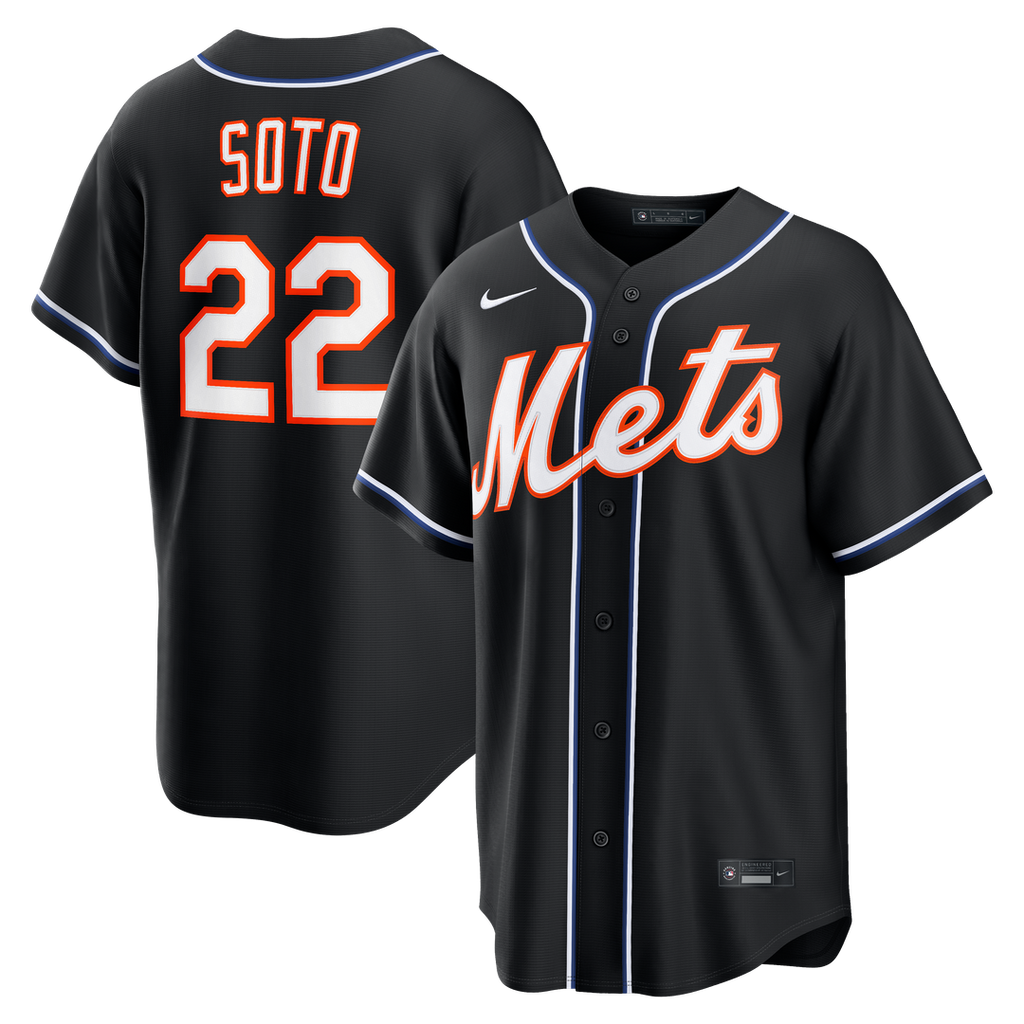 New York Mets Nike Juan Soto Fashion Replica Black Out Baseball Jersey