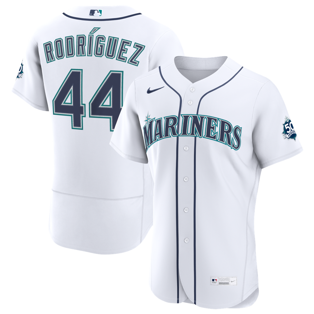 Seattle Mariners Nike Julio Rodriguez Home 50th Season Authentic Baseball Jersey - White