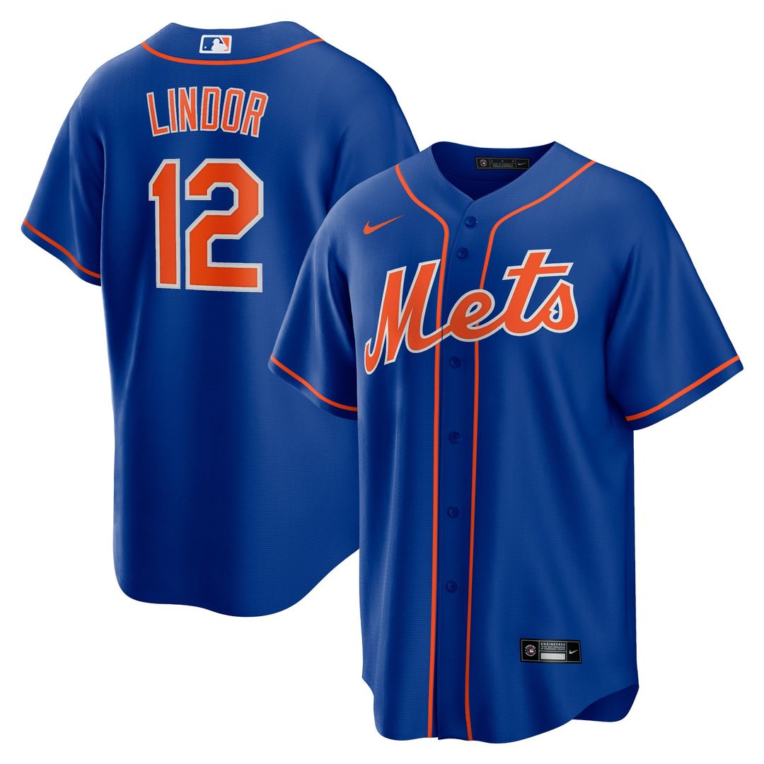 New York Mets Nike Francisco Lindor Big & Tall Alternate Replica Baseball Jersey - Royal