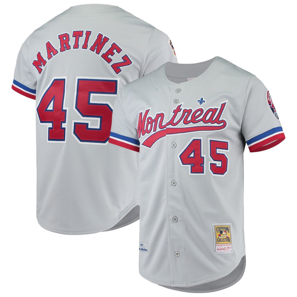 Montreal Expos Mitchell & Ness Pedro Martinez Cooperstown Collection Authentic Baseball Jersey - Gray