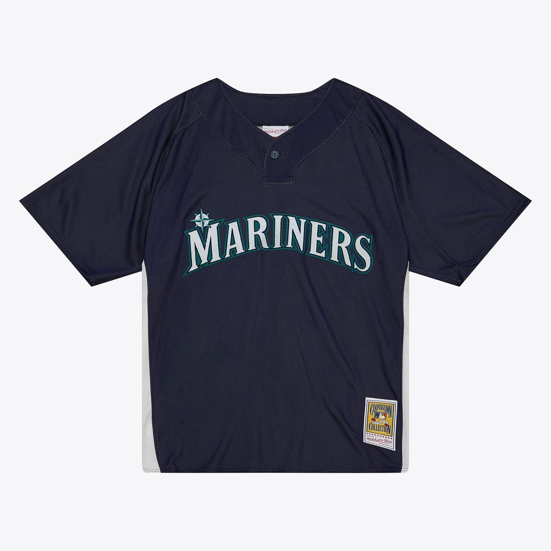 Seattle Mariners Mitchell & Ness Ichiro Suzuki Big & Tall Cooperstown Mesh Batting Practice Baseball Jersey - Navy