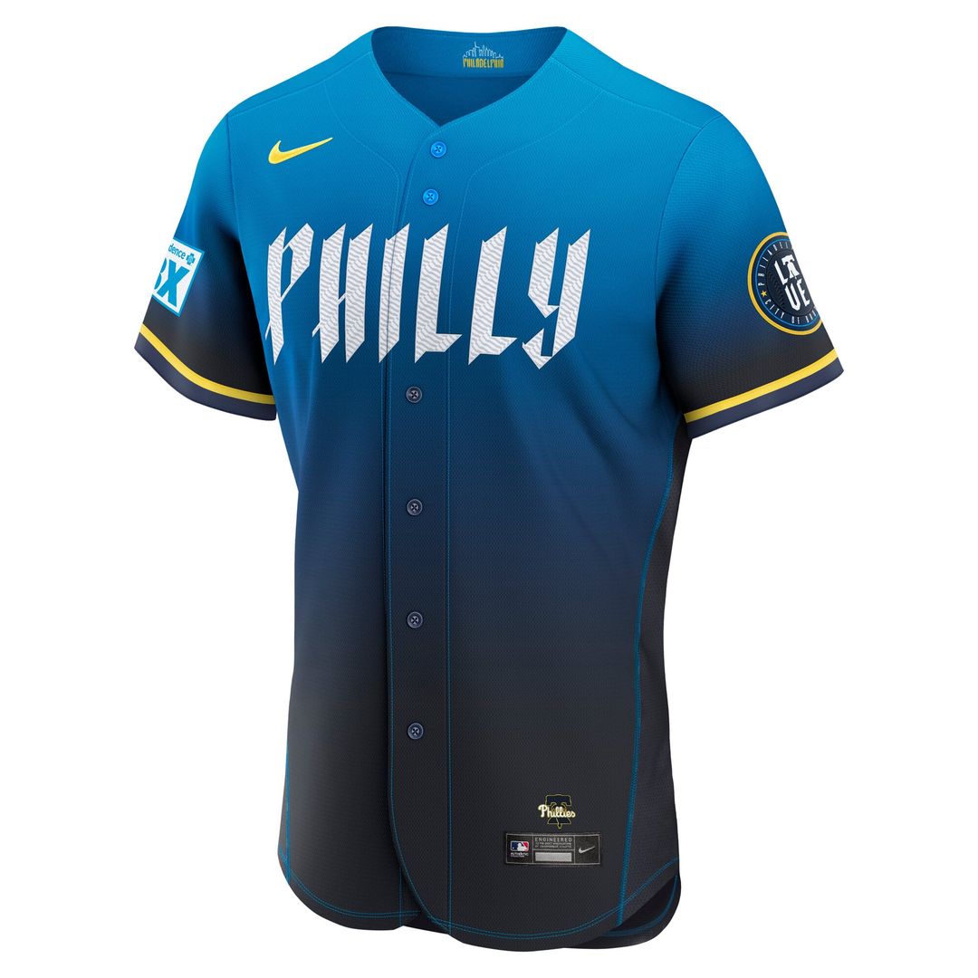 Philadelphia Phillies Nike City Connect Authentic Sponsor Patch Baseball Jersey - Navy