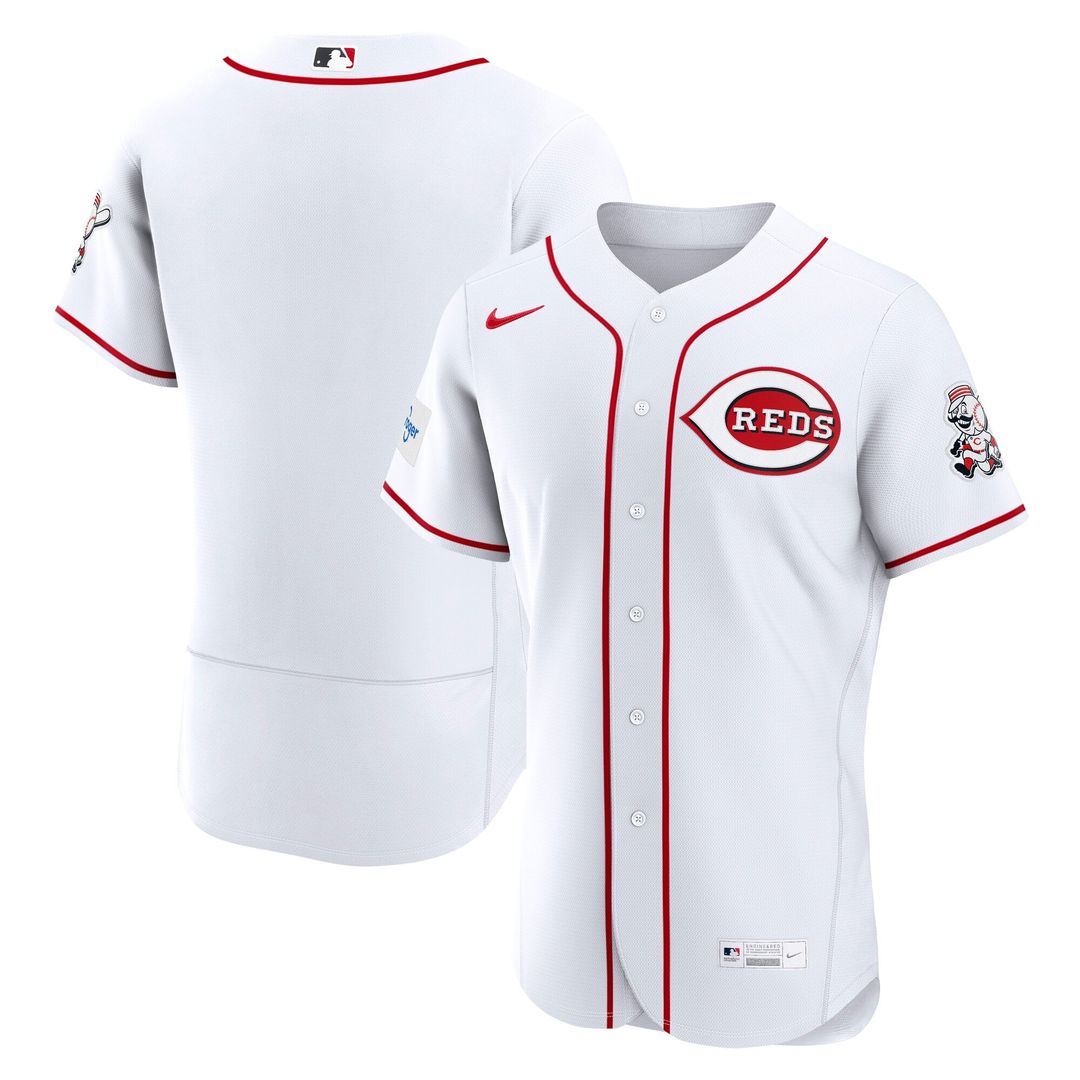 Cincinnati Reds Nike Home Sponsor Patch Authentic Baseball Jersey - White
