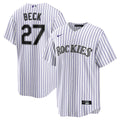 Colorado Rockies Nike Jordan Beck Home Replica Baseball Jersey - White